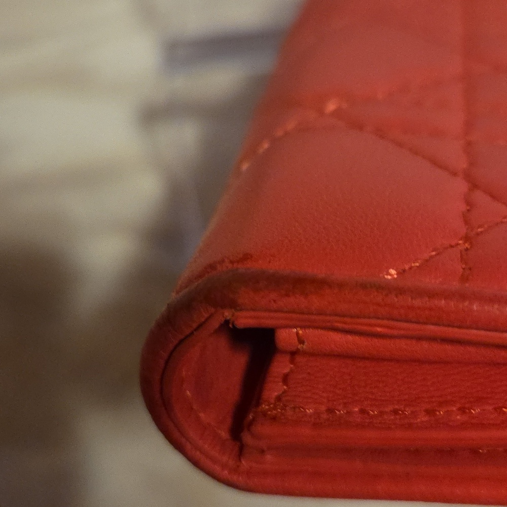 Dior Coral Quilted Wallet - Picture 9 of 9